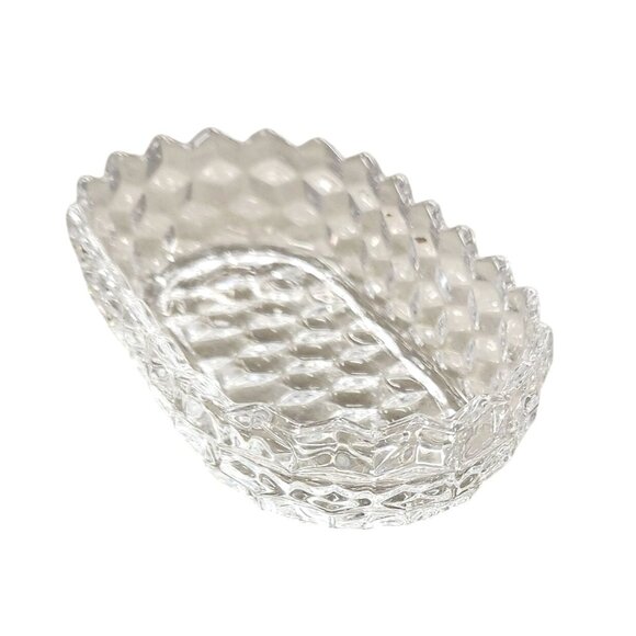 Fostoria American Cubist Clear Pressed Glass Oblong Dresser Bowl 6x3x1.5 Inches - Picture 1 of 6